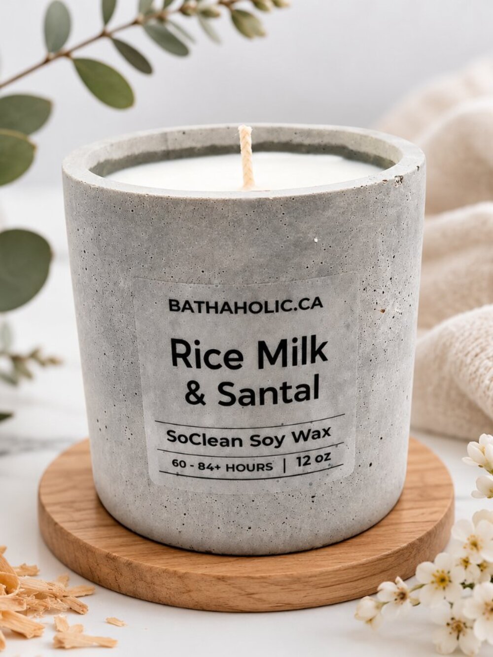Rice Milk & Santal 12oz | Hand-Poured SoClean Soy Wax Candle